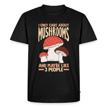 Je ne m’intéresse qu’aux champignons - T-shirt Premium bio Homme - noir - Devant - Nico (187cm)