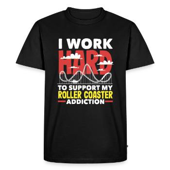 Roller Coaster Passion Soutien - T-shirt Premium bio Homme - noir - Devant - Nico (187cm)