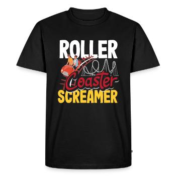 Roller Coaster Screaming Adventure - Men's Premium Organic T-Shirt - black - Front - Nico (187cm)