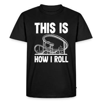 Roller coaster This is how I roll - Men's Premium Organic T-Shirt - black - Front - Nico (187cm)
