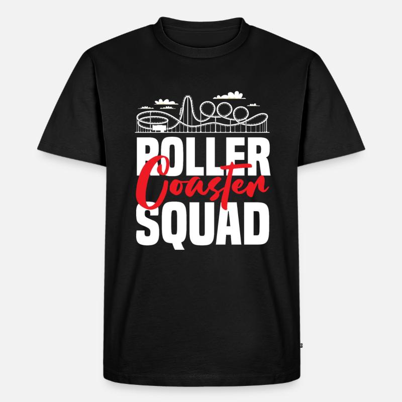 Achterbahn Squad Abenteuerliebe - Männer Premium Bio T-Shirt - Schwarz