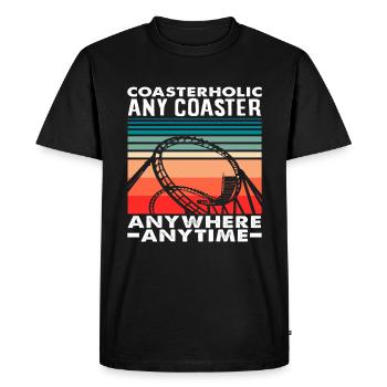 Montagnes russes Fan Coasterholic Passion - T-shirt Premium bio Homme - noir - Devant - Nico (187cm)