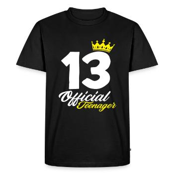 13e anniversaire Couronne officielle des adolescents - T-shirt Premium bio Homme - noir - Devant - Nico (187cm)