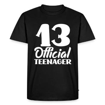 13 Anniversaire officiel de l’adolescent - T-shirt Premium bio Homme - noir - Devant - Nico (187cm)