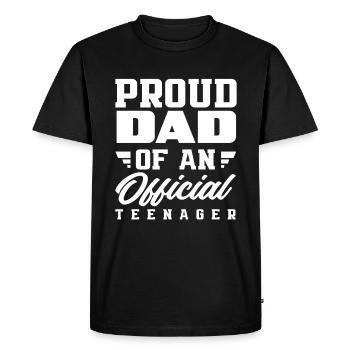 Fier papa d’un adolescent officiel 13. - T-shirt Premium bio Homme - noir - Devant - Nico (187cm)