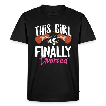 This girl is finally divorced - Men's Premium Organic T-Shirt - black - Front - Nico (187cm)