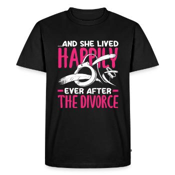 And she lived happily after the divorce and - Men's Premium Organic T-Shirt - black - Front - Nico (187cm)