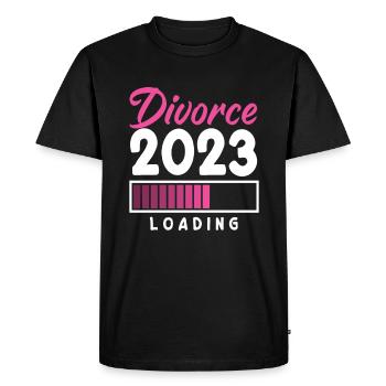 2023 Loading Le divorce commence - T-shirt Premium bio Homme - noir - Devant - Nico (187cm)