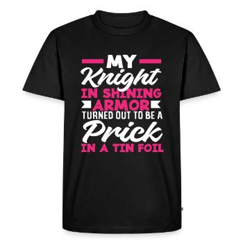 Knight In Shining Armor Becomes An Asshole - Men's Premium Organic T-Shirt - black - Front - Nico (187cm)