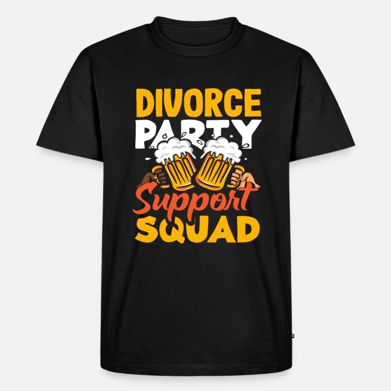 Scheidungspartei Unterstützungskommando Scheidung - Männer Premium Bio T-Shirt - Schwarz