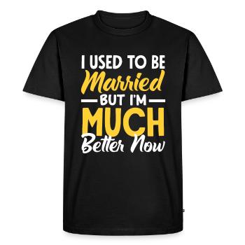 I Was Once Married But Now I'm - Men's Premium Organic T-Shirt - black - Front - Nico (187cm)