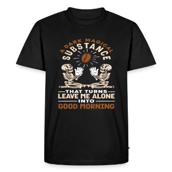 Coffee Lover Dark Magical Substance - Men's Premium Organic T-Shirt - black - Front - Nico (187cm)