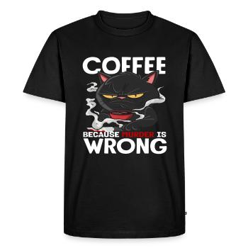 Chat amateur de café parce que le meurtre est une erreur - T-shirt Premium bio Homme - noir - Devant - Nico (187cm)