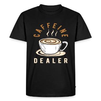 Coffee Lover Caffeine Dealer - Men's Premium Organic T-Shirt - black - Front - Nico (187cm)