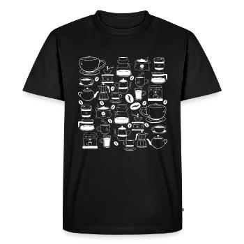 La joie du petit-déjeuner pour les amateurs de café - T-shirt Premium bio Homme - noir - Devant - Nico (187cm)