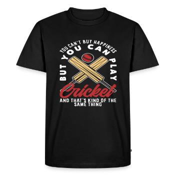 You can't buy luck, but you can play cricket - Men's Premium Organic T-Shirt - black - Front - Nico (187cm)
