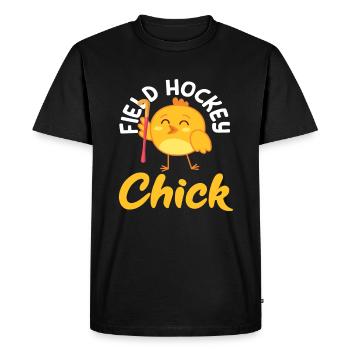 Joueur de hockey sur gazon poussin design - T-shirt Premium bio Homme - noir - Devant - Nico (187cm)