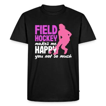 Un joueur de hockey sur gazon me rend heureux - T-shirt Premium bio Homme - noir - Devant - Nico (187cm)