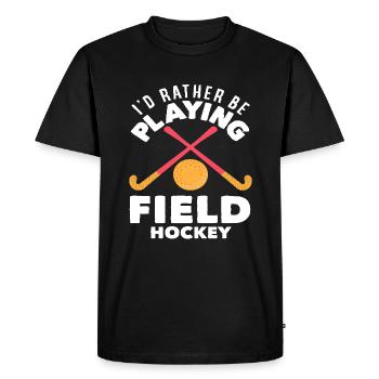 Je préfère jouer au hockey sur gazon - T-shirt Premium bio Homme - noir - Devant - Nico (187cm)