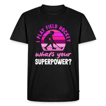Question sur le superpouvoir du joueur de hockey - T-shirt Premium bio Homme - noir - Devant - Nico (187cm)