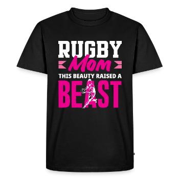 Une maman joueuse de rugby a élevé cette beauté - T-shirt Premium bio Homme - noir - Devant - Nico (187cm)