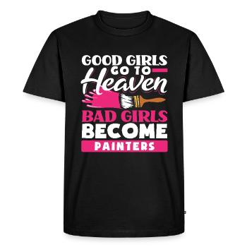 Bonnes filles Paradis Mauvaises filles Peintres - T-shirt Premium bio Homme - noir - Devant - Nico (187cm)