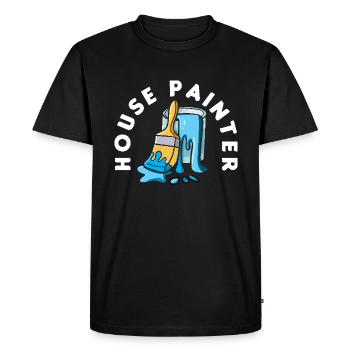 House Painter Brush Artwork Color - Men's Premium Organic T-Shirt - black - Front - Nico (187cm)