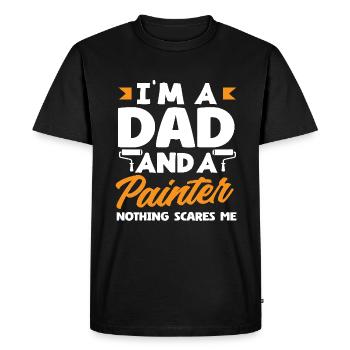 I'm a father and a painter nothing shocks - Men's Premium Organic T-Shirt - black - Front - Nico (187cm)