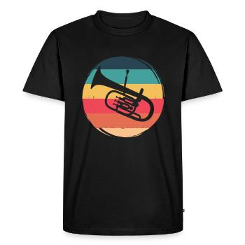 Tuba Player Retro Music Lover - Men's Premium Organic T-Shirt - black - Front - Nico (187cm)