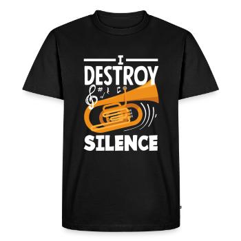 Tubiste I Destroy The Silence - T-shirt Premium bio Homme - noir - Devant - Nico (187cm)