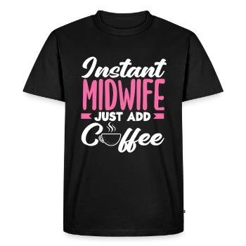 Café instantané de sage-femme facile à ajouter - T-shirt Premium bio Homme - noir - Devant - Nico (187cm)
