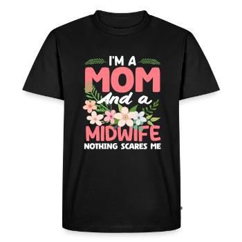 I'm a mom and a midwife nothing - Men's Premium Organic T-Shirt - black - Front - Nico (187cm)