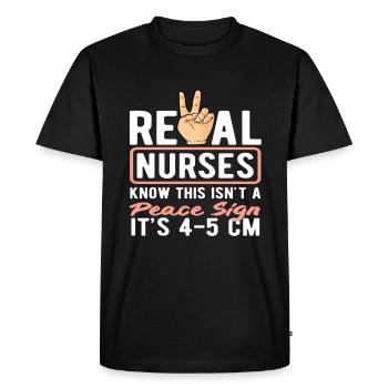 Real midwives know 4-5 cm signs - Men's Premium Organic T-Shirt - black - Front - Nico (187cm)
