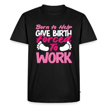 Midwife born to help - Men's Premium Organic T-Shirt - black - Front - Nico (187cm)