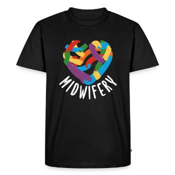 Midwife Heart Hands Diversity Midwifery - Men's Premium Organic T-Shirt - black - Front - Nico (187cm)