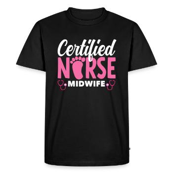 Certified Midwife Stolz - Men's Premium Organic T-Shirt - black - Front - Nico (187cm)