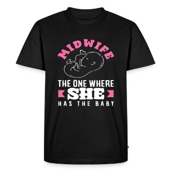 Midwife who has the baby - Men's Premium Organic T-Shirt - black - Front - Nico (187cm)