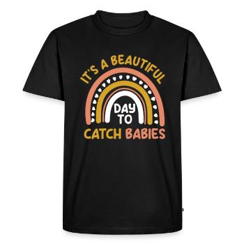 Beautiful day for midwives Baby happiness - Men's Premium Organic T-Shirt - black - Front - Nico (187cm)