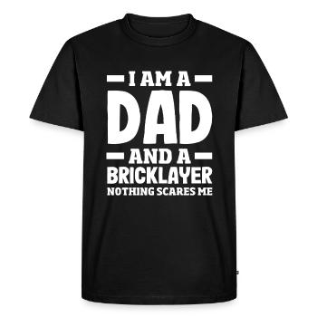 Père maçon Rien ne me fait peur Orgueil - T-shirt Premium bio Homme - noir - Devant - Nico (187cm)