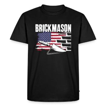 Bricklayer Bricklayer American Pride - Men's Premium Organic T-Shirt - black - Front - Nico (187cm)