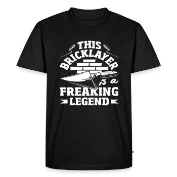 Mason This mason is a crazy legend - Men's Premium Organic T-Shirt - black - Front - Nico (187cm)