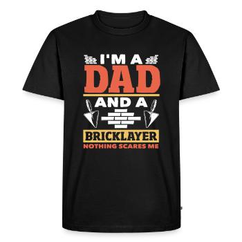 Maçon, papa et maçon : rien ne fait peur - T-shirt Premium bio Homme - noir - Devant - Nico (187cm)