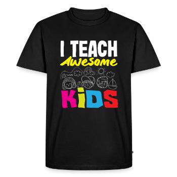 Elementary School Teacher I Teach Awesome Kids - Men's Premium Organic T-Shirt - black - Front - Nico (187cm)