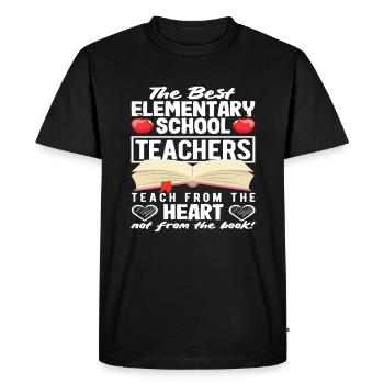 Les enseignants du primaire enseignent avec le cœur - T-shirt Premium bio Homme - noir - Devant - Nico (187cm)