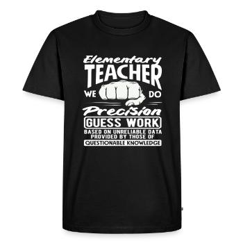 Enseignant à l’école primaire Précision Devinettes Travail Humour - T-shirt Premium bio Homme - noir - Devant - Nico (187cm)