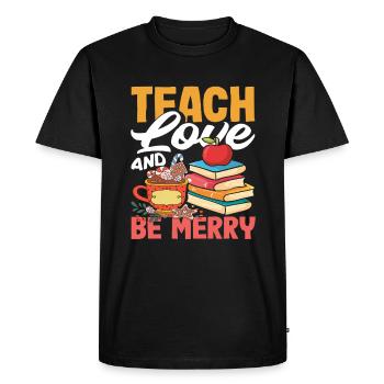 L’enseignant de l’école primaire aime enseigner et être heureux - T-shirt Premium bio Homme - noir - Devant - Nico (187cm)