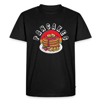 Délicieuses crêpes aux bananes et aux fraises - T-shirt Premium bio Homme - noir - Devant - Nico (187cm)