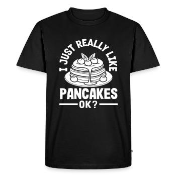 I just like pancakes ok - Men's Premium Organic T-Shirt - black - Front - Nico (187cm)