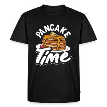 Pancakes Time Delicious Pleasure Motif - Men's Premium Organic T-Shirt - black - Front - Nico (187cm)
