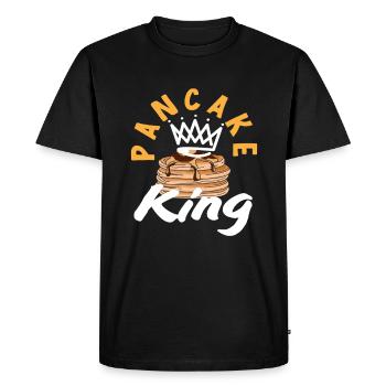 Pancake King Crown for Breakfast Lovers - Men's Premium Organic T-Shirt - black - Front - Nico (187cm)